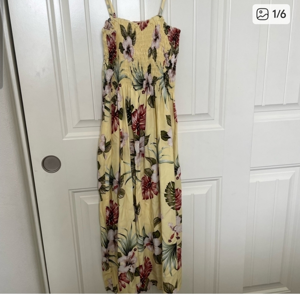Paradise Bay Tropical Floral Maxi Dress in Yellow